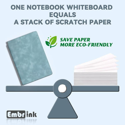 📔Embrink Reusable Whiteboard Notebook – Infinite Writing, Zero Waste(✨Free Erasing Cloth & Whiteboard Marker)