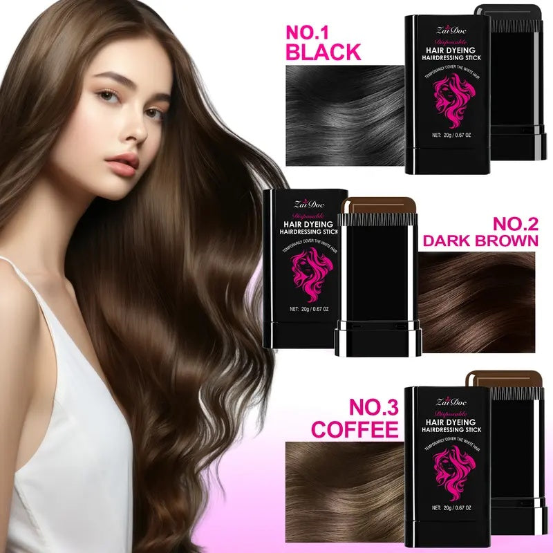 ZaiDoc™ Instant Root Touch-Up Stick with Styling Comb (2-in-1 Design)